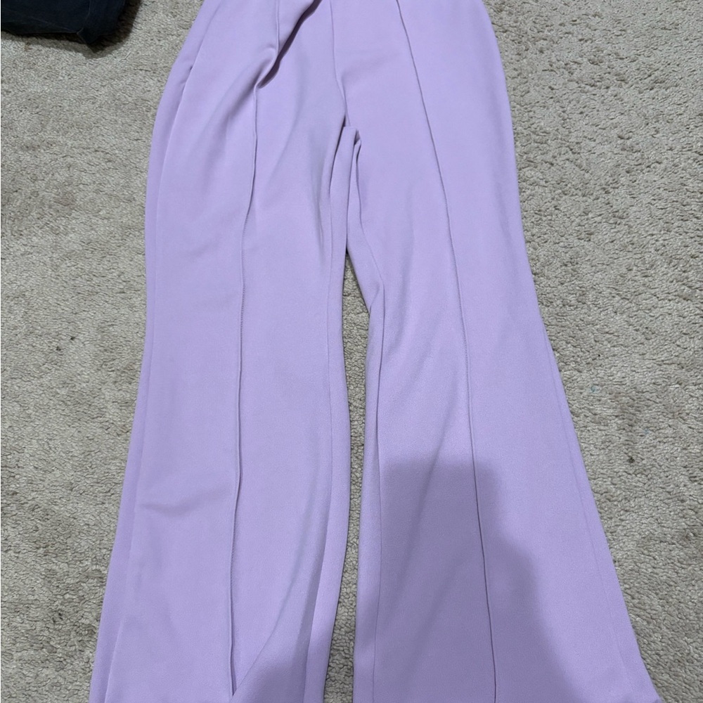 Lavender Wide-Leg Trousers